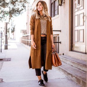 BROWN DUSTER CARDIGAN